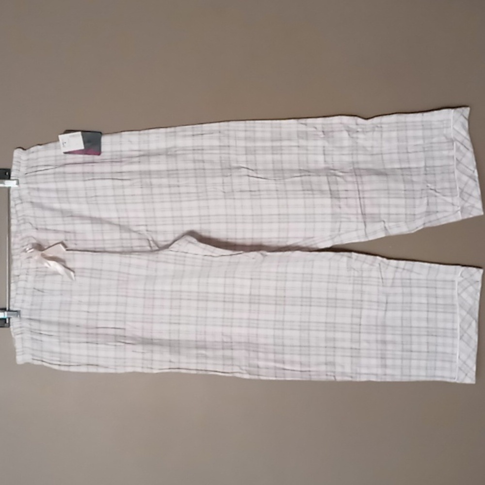 Women's White Plaid Pajama Pants